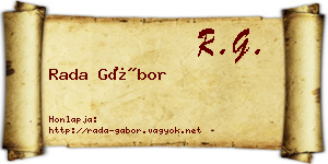 Rada Gábor névjegykártya