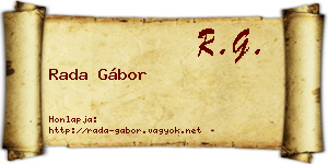Rada Gábor névjegykártya